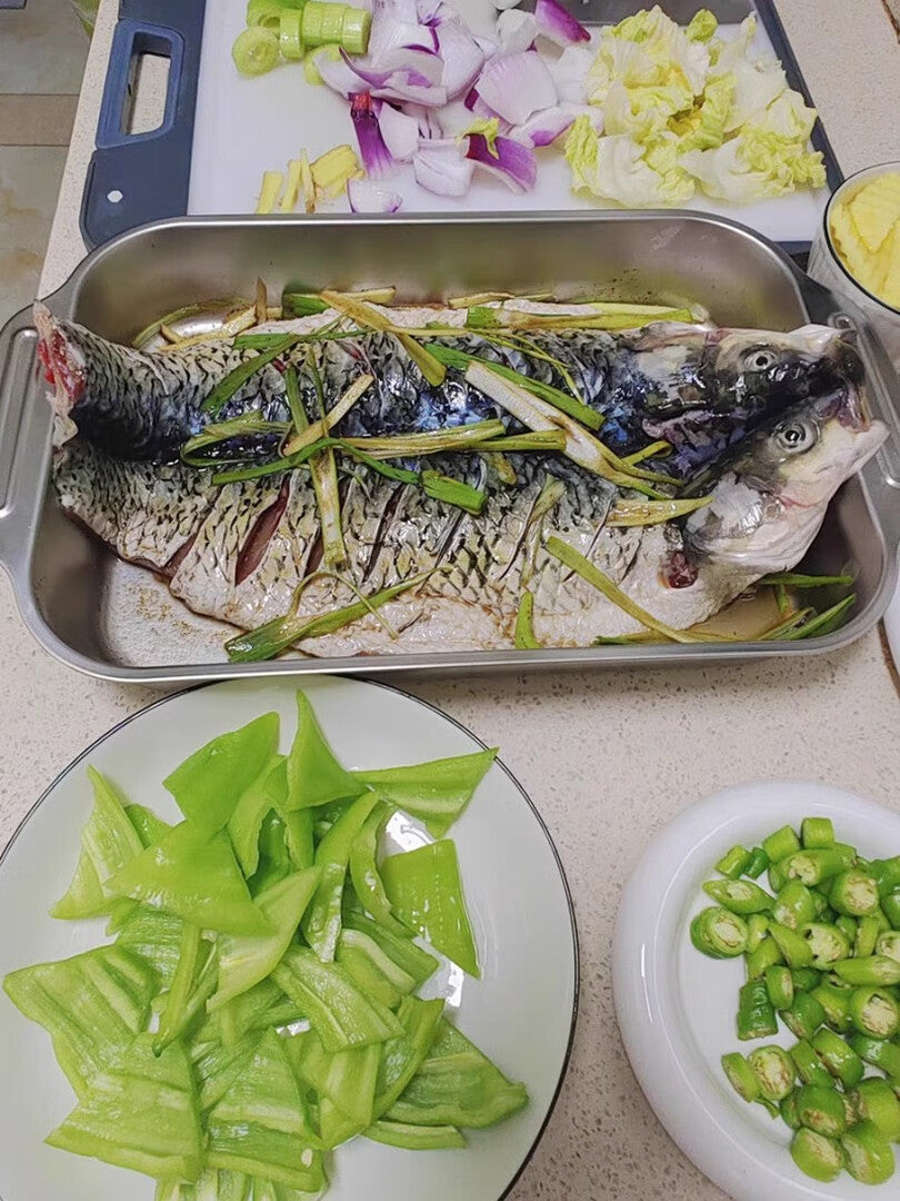 🇪🇸 Bandeja de cocción directa de acero inoxidable 304 macizo de Alemania (3.5 Litros)