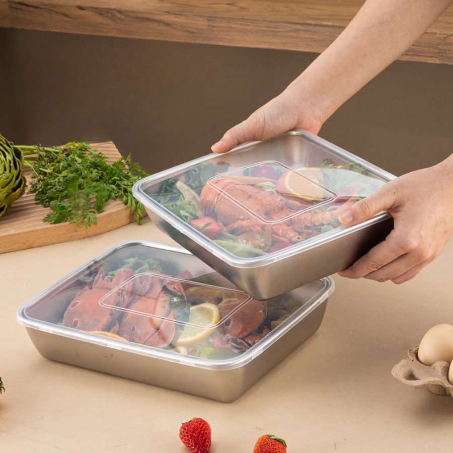 🇪🇸 Recipiente para alimentos de acero inoxidable AISI 304 – 2000 ml