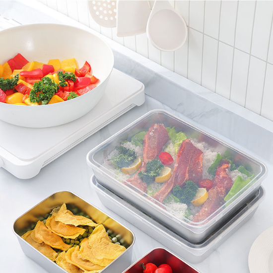 Caja de alimentos de acero inoxidable 304 (25*20*6 cm)