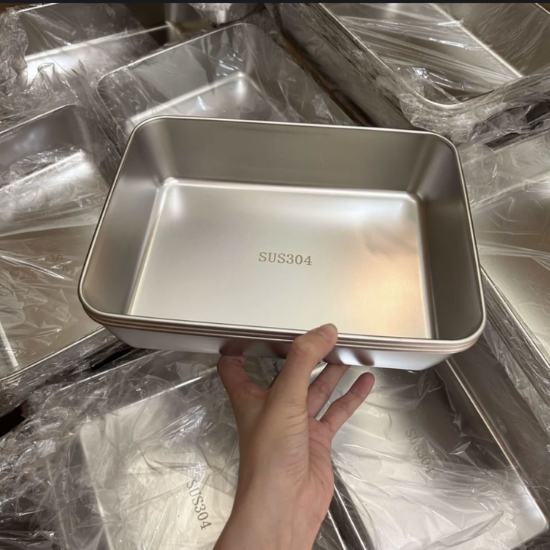 Caja de alimentos de acero inoxidable 304 (25*20*6 cm)