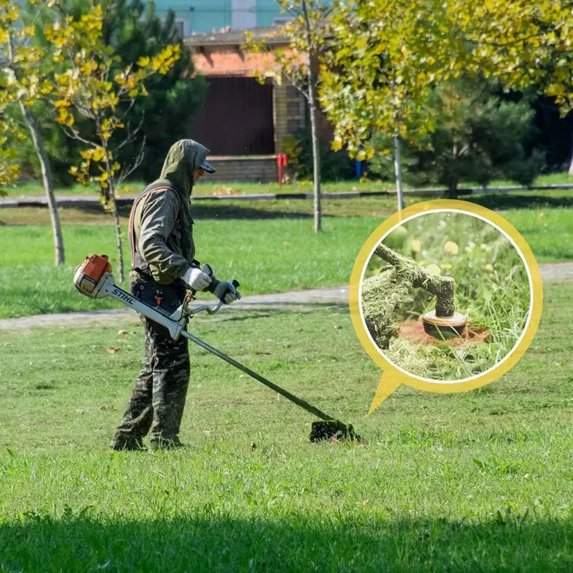 El cabezal del cortacésped tiene 6 ramas tejidas con alambre de acero resistente