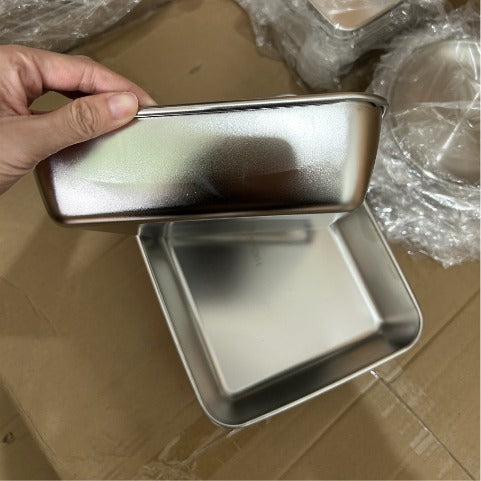 Bandeja de Acero Inoxidable 304 con Tapa Hermética (2.1 L – 25.2 × 19.4 × 5.7 cm) | ¡70% DE DESCUENTO!