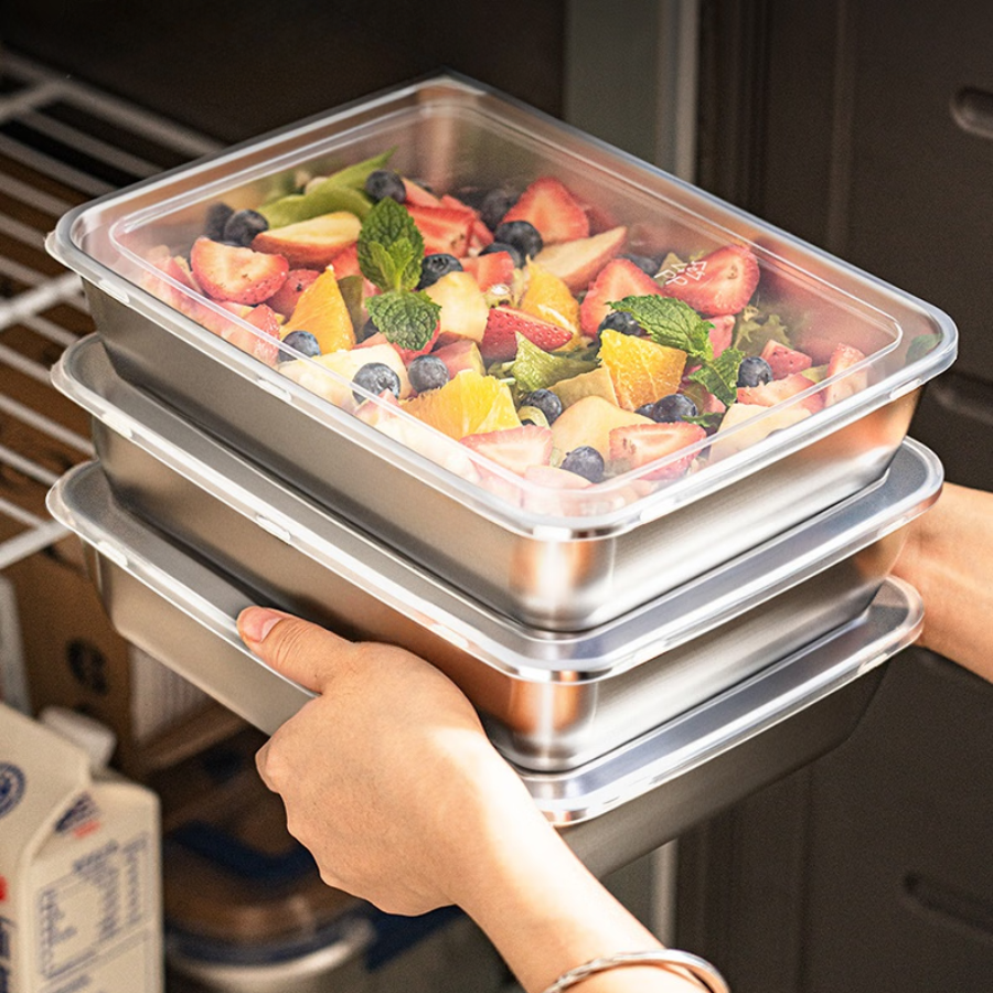 🇪🇸 Recipiente para alimentos de acero inoxidable AISI 304 – 2000 ml