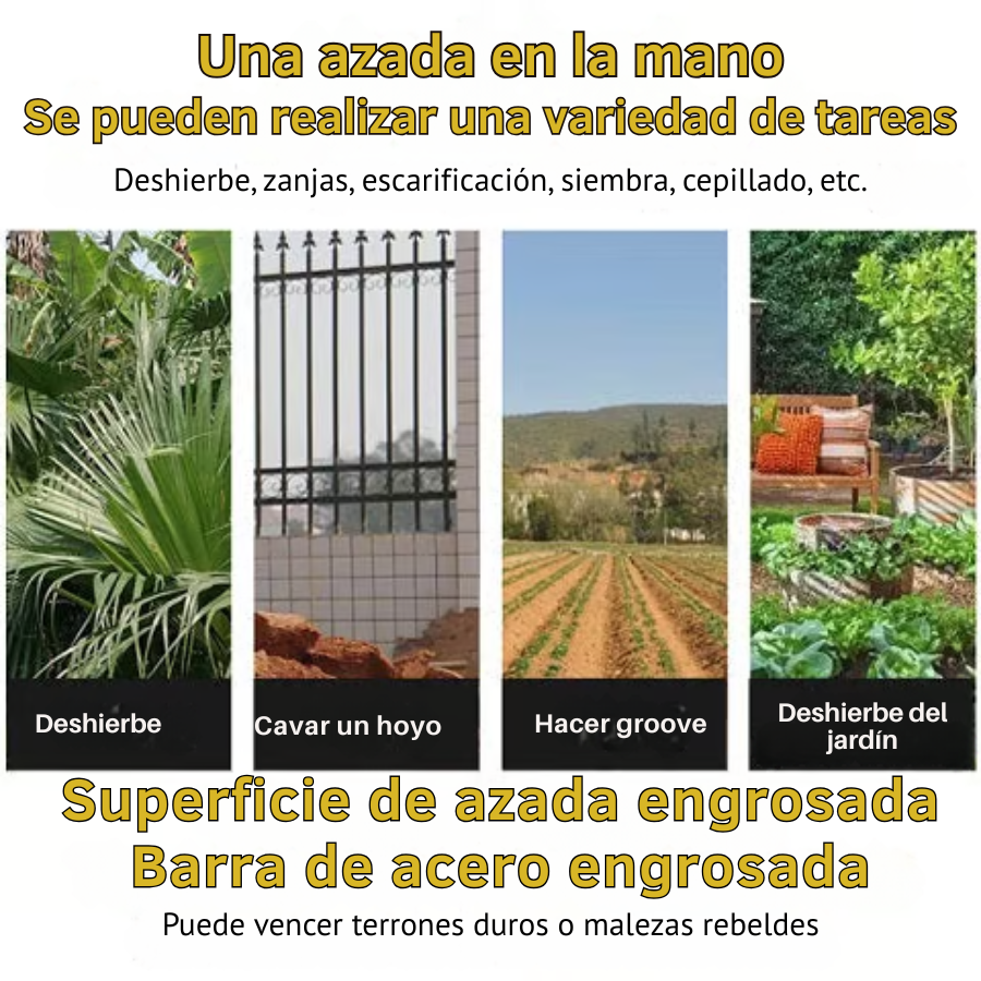Hoja de azada de acero inoxidable resistente - Para cultivar verduras, flores y desherbar