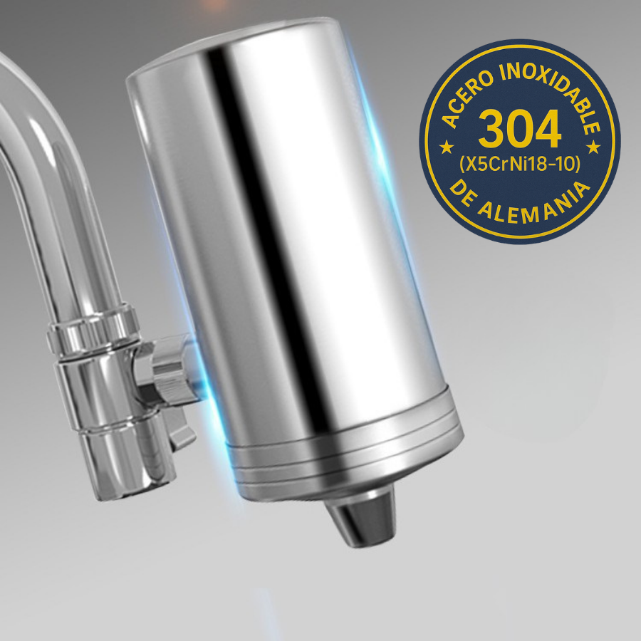 🇪🇸 Filtro de agua de carbón profundo de 0,2 µm de acero inoxidable alemán 304 (X5CrNi18-10)
