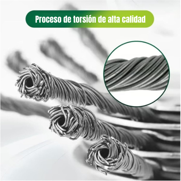 El cabezal del cortacésped tiene 6 ramas tejidas con alambre de acero resistente