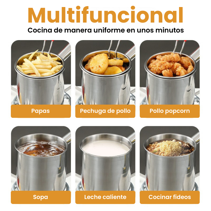 🇪🇸 Olla freidora multifuncional 1.2L de acero 304 alemán