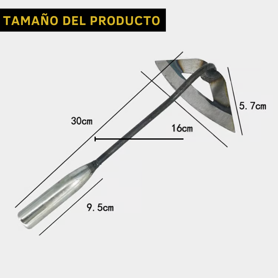 Hoja de azada de acero inoxidable resistente - Para cultivar verduras, flores y desherbar