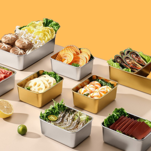 Mini bandeja de acero inoxidable estilo japonés