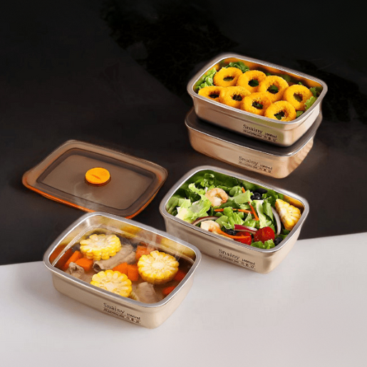 Caja De Comida Al Vacío De Acero Inoxidable Antibacteriana 316 (19 x 13.5 x5.5 cm)