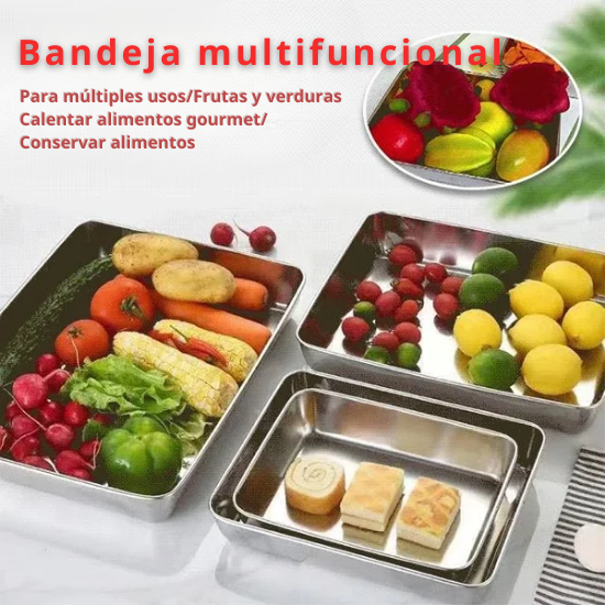Caja de alimentos de acero inoxidable 304 (25 x 20 x 6 cm)
