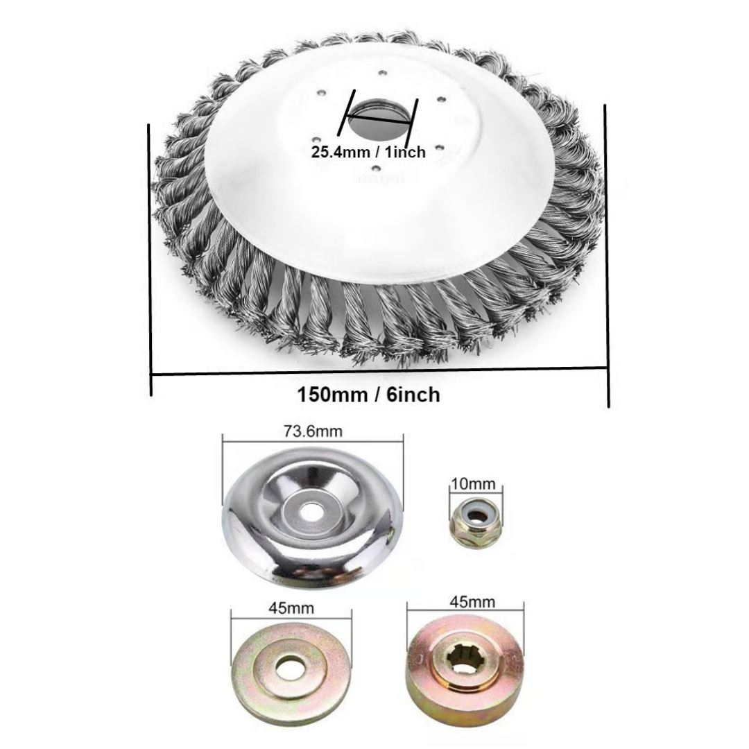 Hoja de Corte de Césped de Alambre de Acero Súper Resistente 360° (Incluye Kit de Adaptadores) (Landing Goc)