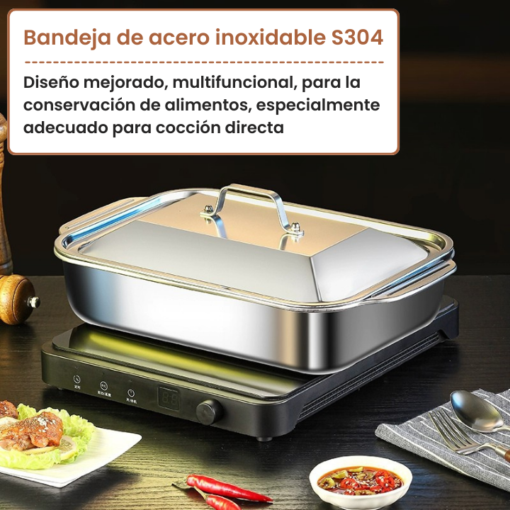 Bandeja De Cocina De Acero Inoxidable SUS304 Para Ollas Calientes, Pescado Al Vapor, Hornear Y Almacenar Alimentos
