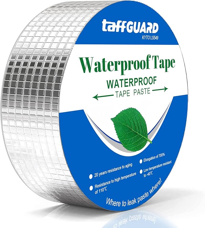 Cinta Butílica con Aluminio – Impermeable, Súper Adhesiva, Duradera 30 Años – (10cm x 5m x 1,2mm)