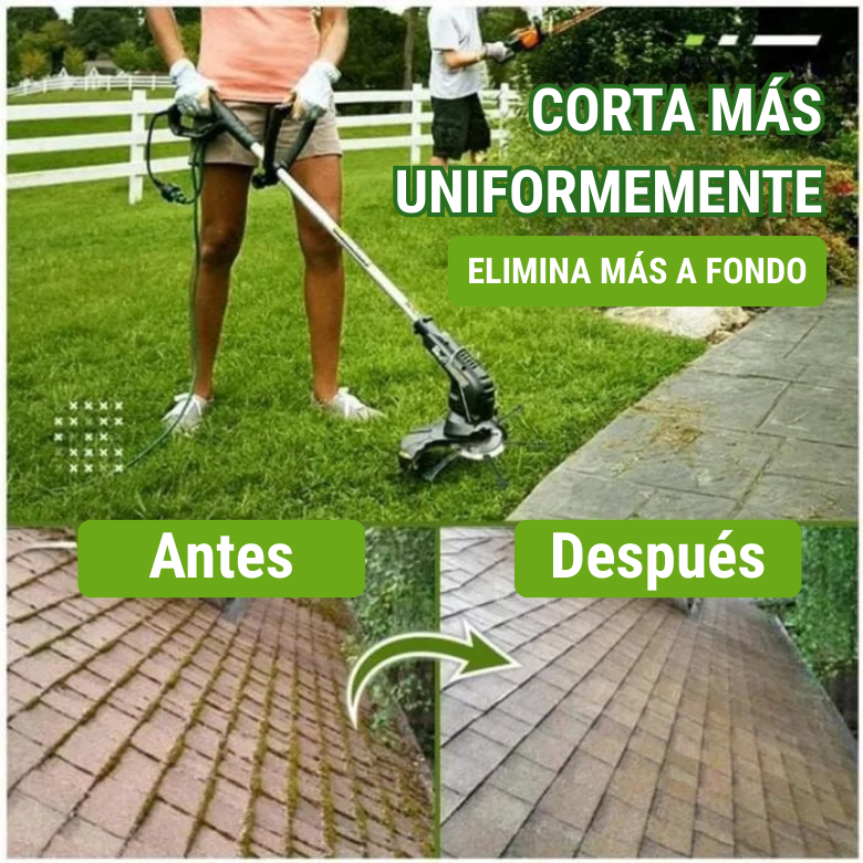 El cabezal del cortacésped tiene 6 bordes de acero inoxidable (Accesorios incluidos)