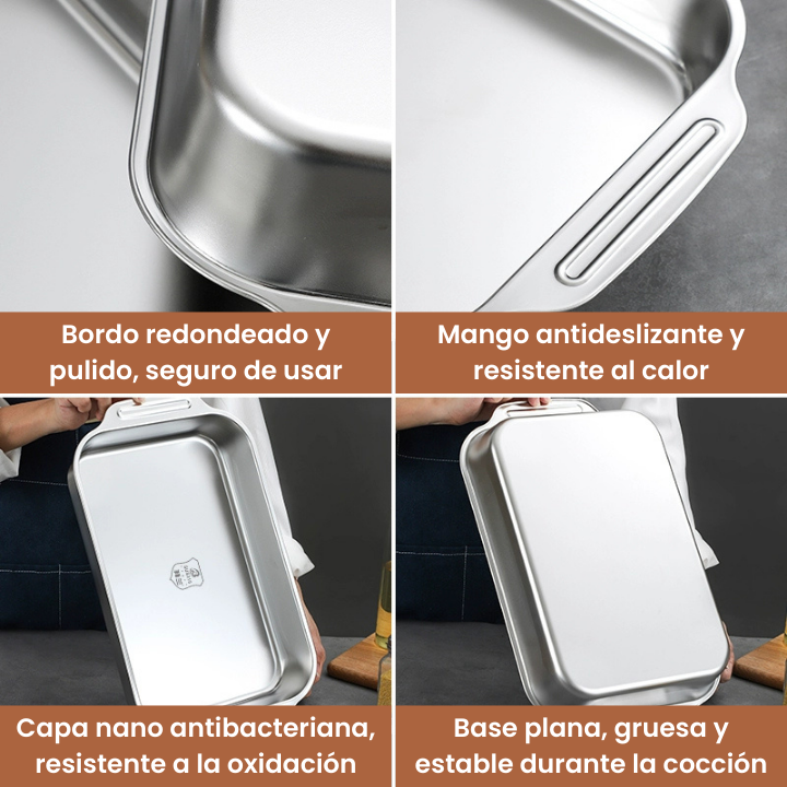 Bandeja De Cocina De Acero Inoxidable SUS304 Para Ollas Calientes, Pescado Al Vapor, Hornear Y Almacenar Alimentos