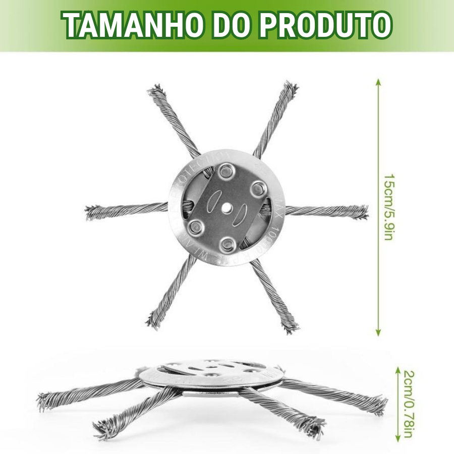 Cabezal de Cortacésped con 6 Brazos de Alambre de Acero Resistente