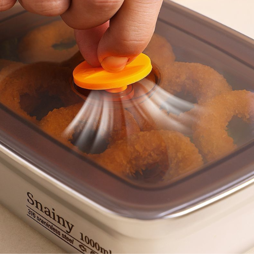 Caja De Comida Al Vacío De Acero Inoxidable Antibacteriana 316 (19 x 13.5 x5.5 cm)