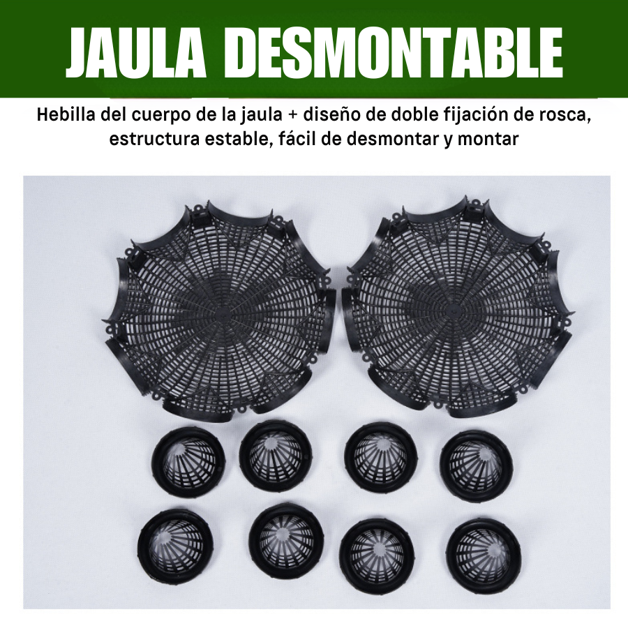 Jaula de pesca de nuevo estilo con 8 agujeros