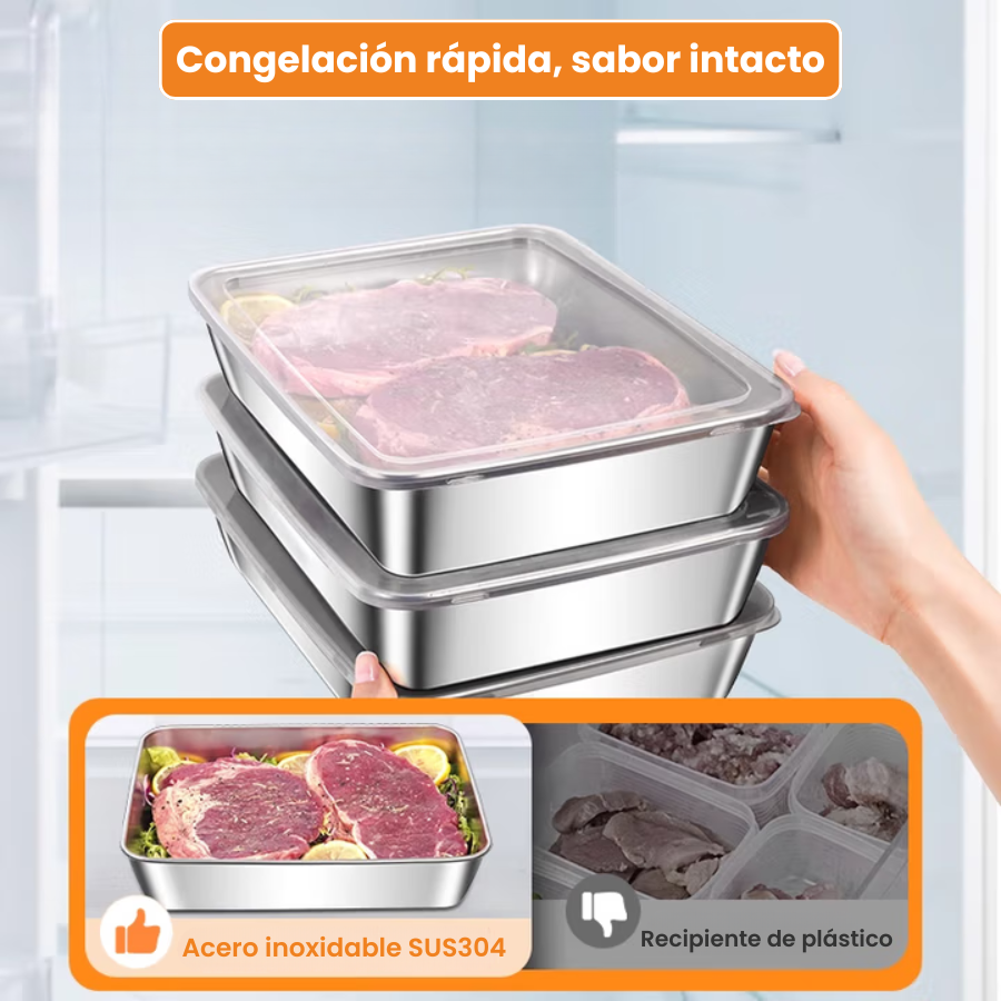 🇪🇸 Recipiente para alimentos de acero inoxidable AISI 304 – 2000 ml
