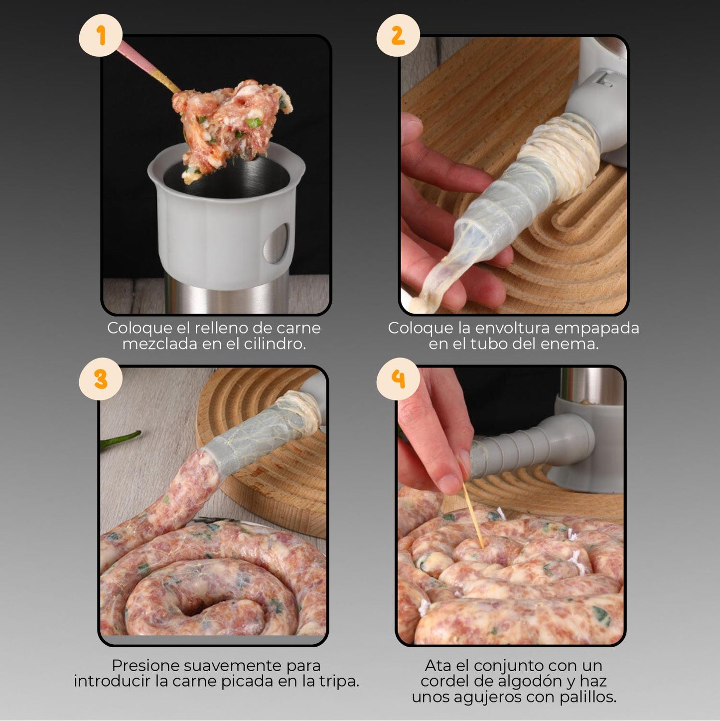 🔹Práctica máquina de salchichas de acero inoxidable