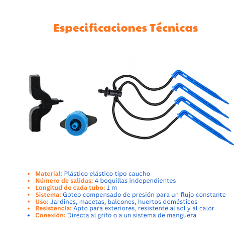 Sistema de Riego por Goteo Automático 4 en 1 – Descuento del 70%