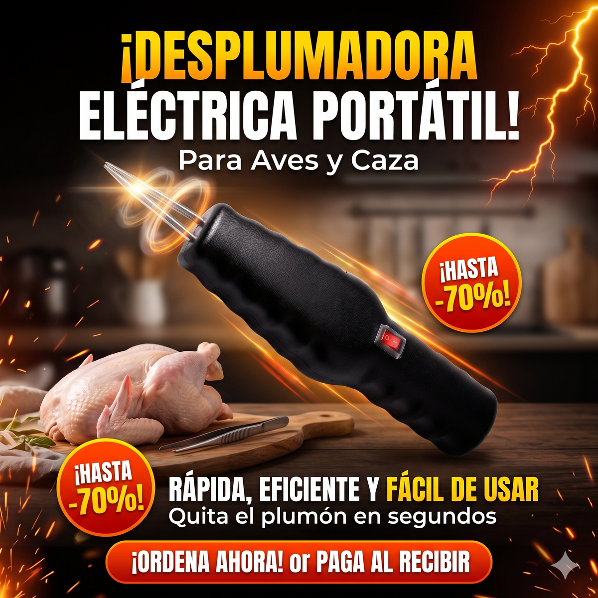 Máquina Desplumadora Eléctrica Para Pollos, Patos y Codornices