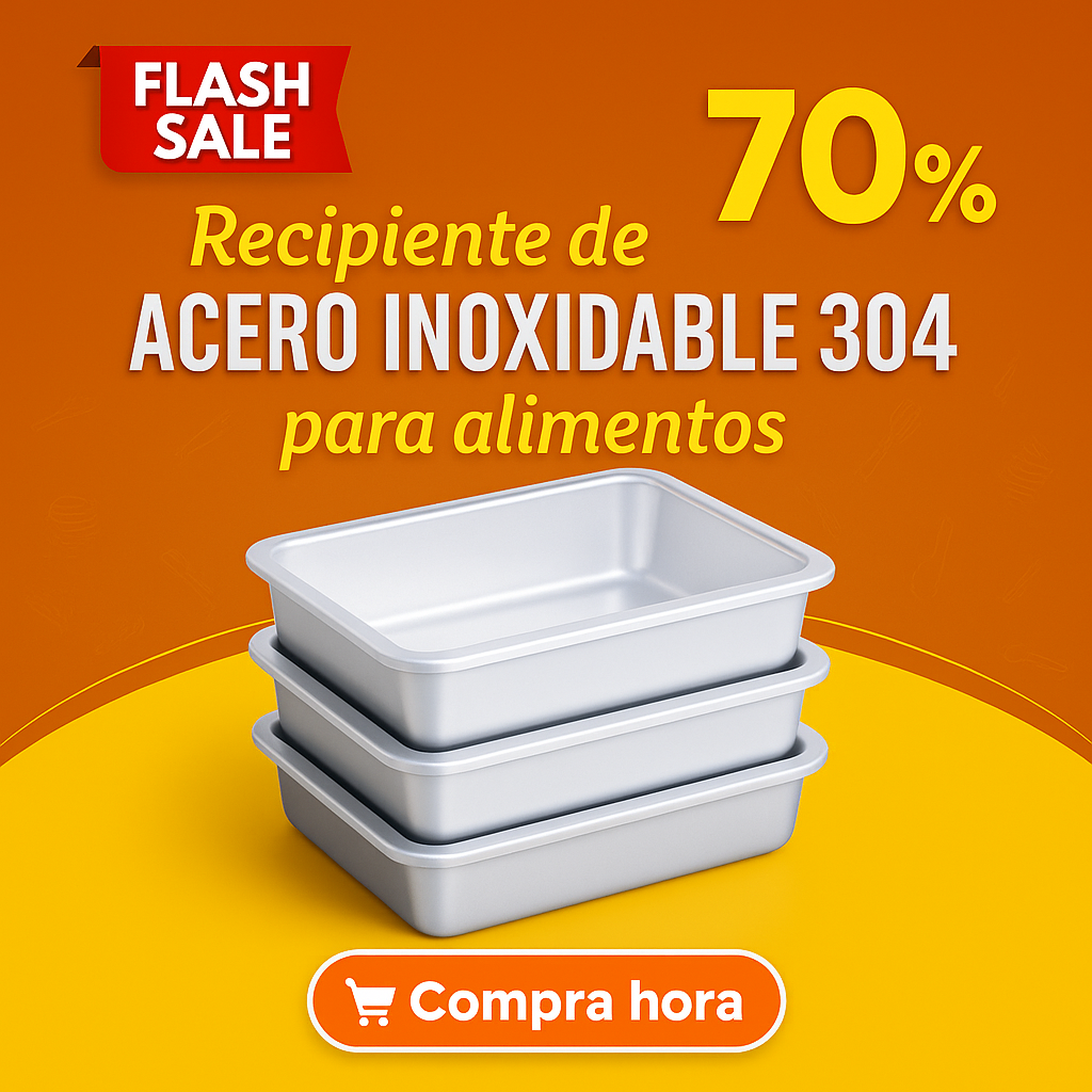 🇪🇸 Recipiente para alimentos de acero inoxidable AISI 304 – 2000 ml
