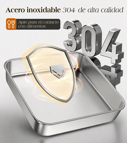 70% DE DESCUENTO | Caja De Alimentos De Acero Inoxidable 304 (25 x 20 x 6 cm)