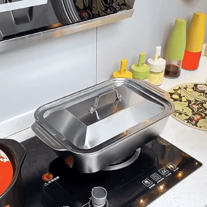 Bandeja De Cocina De Acero Inoxidable SUS304 Para Ollas Calientes, Pescado Al Vapor, Hornear Y Almacenar Alimentos