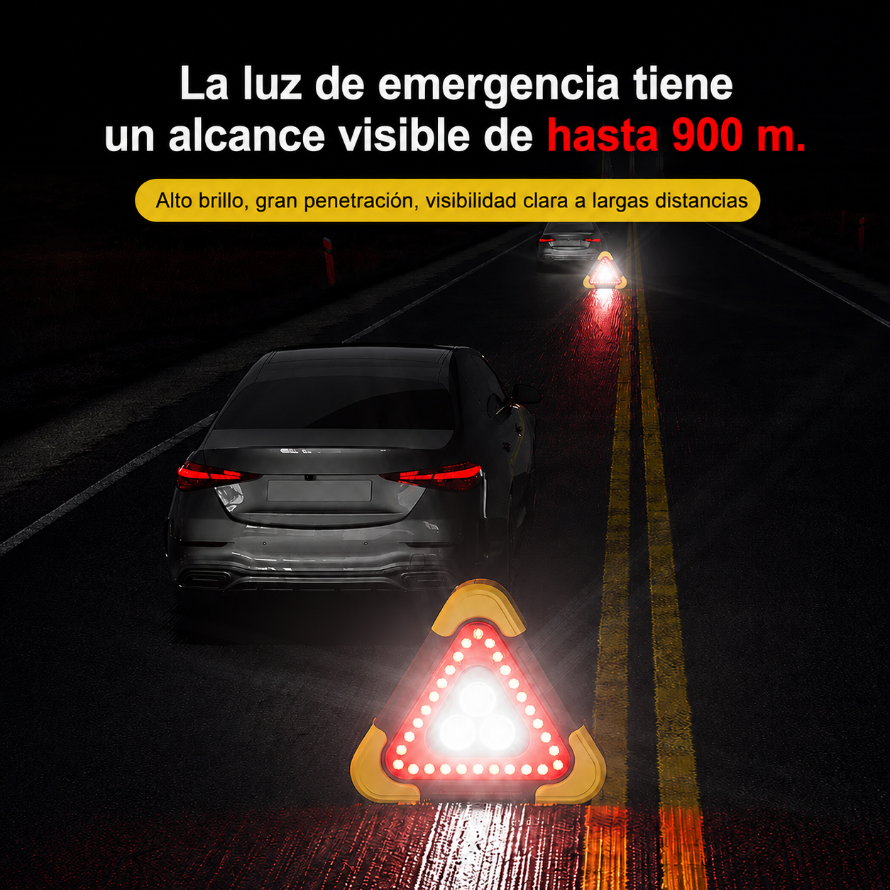 Triángulo De Advertencia LED Para Automóvil 3 En 1