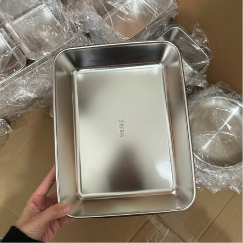 Bandeja de Acero Inoxidable 304 con Tapa Hermética (2.1 L – 25.2 × 19.4 × 5.7 cm) | ¡70% DE DESCUENTO!