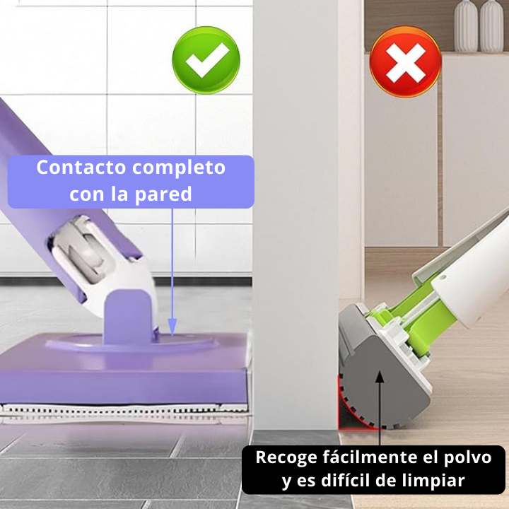 Mini Mop con Cambio de Paño, Diseño de Mango de Empujar-Tirar con Toalla Desechable
