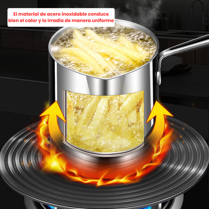 Juego de freidora de 1,2 litros fabricada en acero inoxidable 304