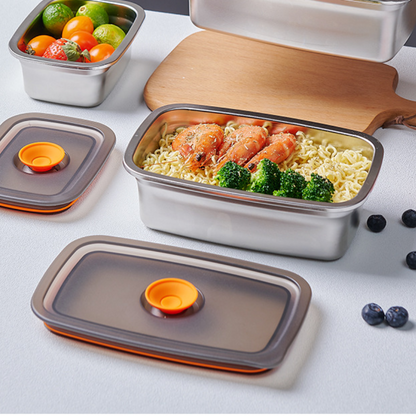 Contenedor de alimentos duradero de acero inoxidable 316 (19 x 13,5 x 5,5 cm)