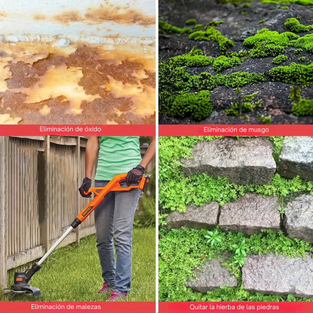 El cabezal del cortacésped tiene 6 bordes de acero inoxidable