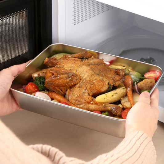 Caja de alimentos de acero inoxidable 304 (22 x 15 x 6 cm)