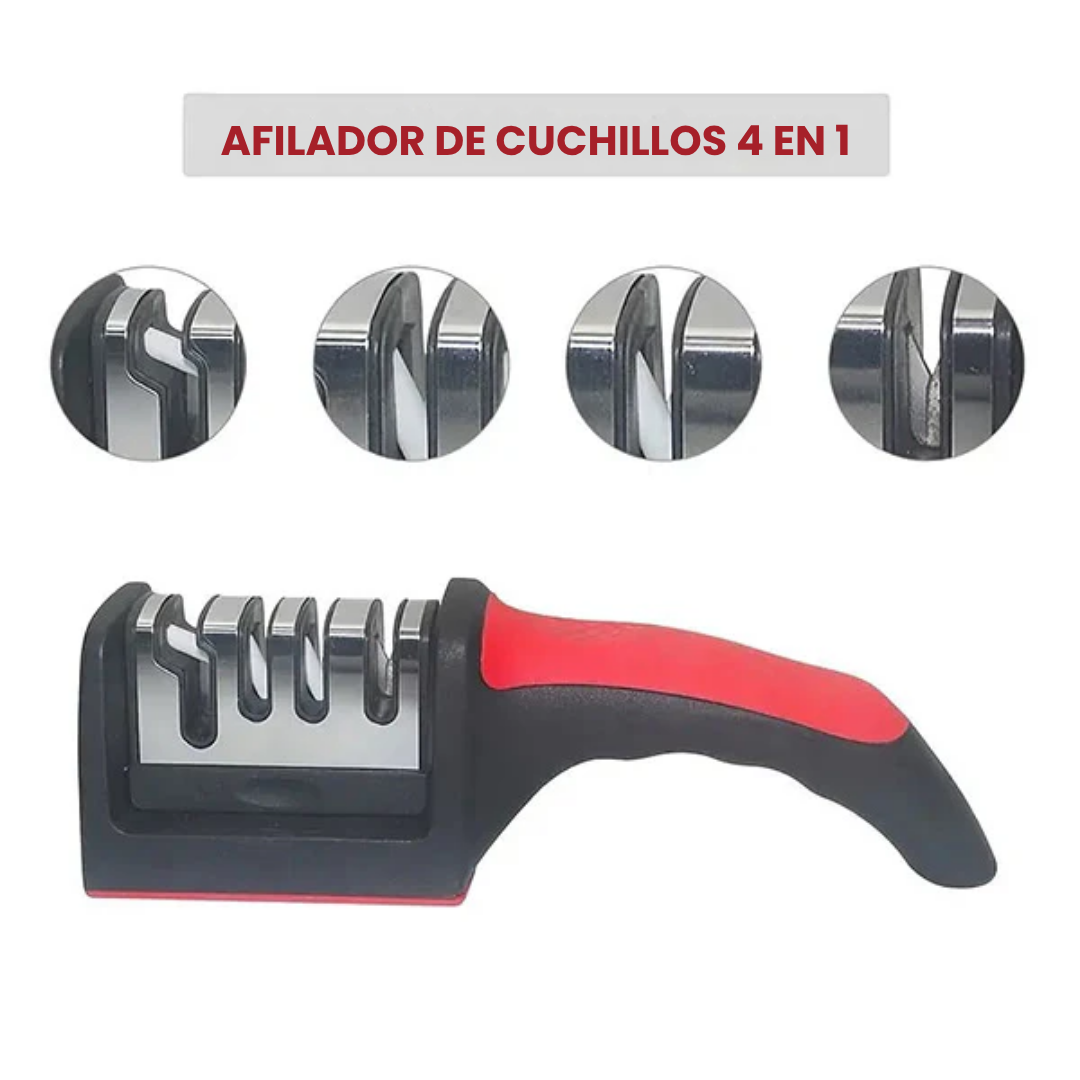 Afilador de cuchillos/tijeras de 4 niveles adecuado para muchos tipos de cuchillos