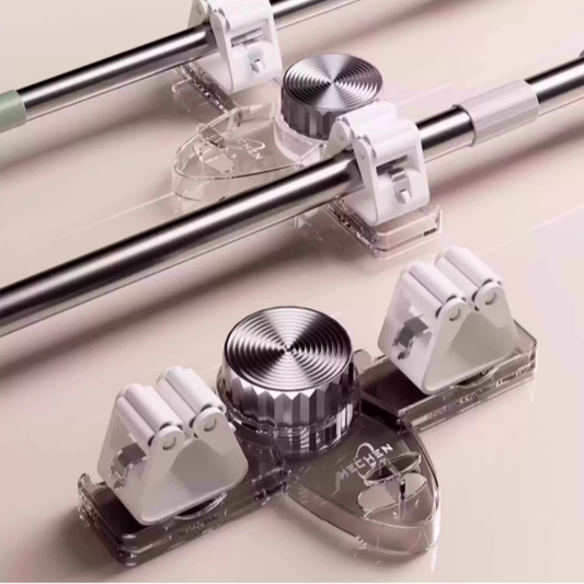 Soporte multifuncional de ventosa para fregona, sin taladro