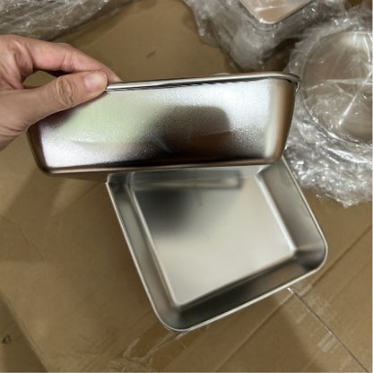 Bandeja de Acero Inoxidable 304 con Tapa Hermética (2.1 L – 25.2 × 19.4 × 5.7 cm) | ¡70% DE DESCUENTO!
