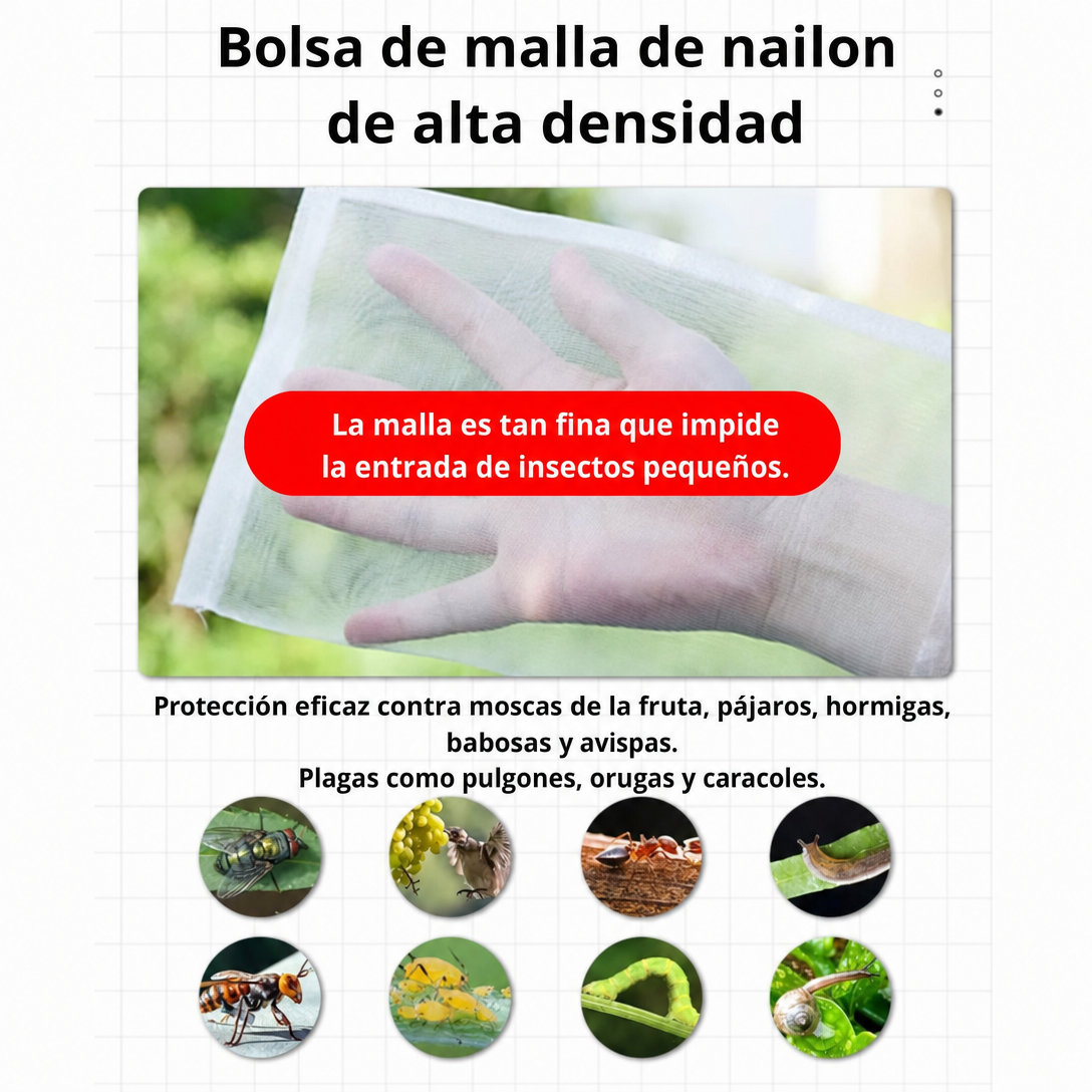 70% DE DESCUENTO | Bolsas de Malla Transpirables y Reutilizables para Proteger Frutas y Verduras – Protección contra Insectos, Moscas de la Fruta y Pájaros