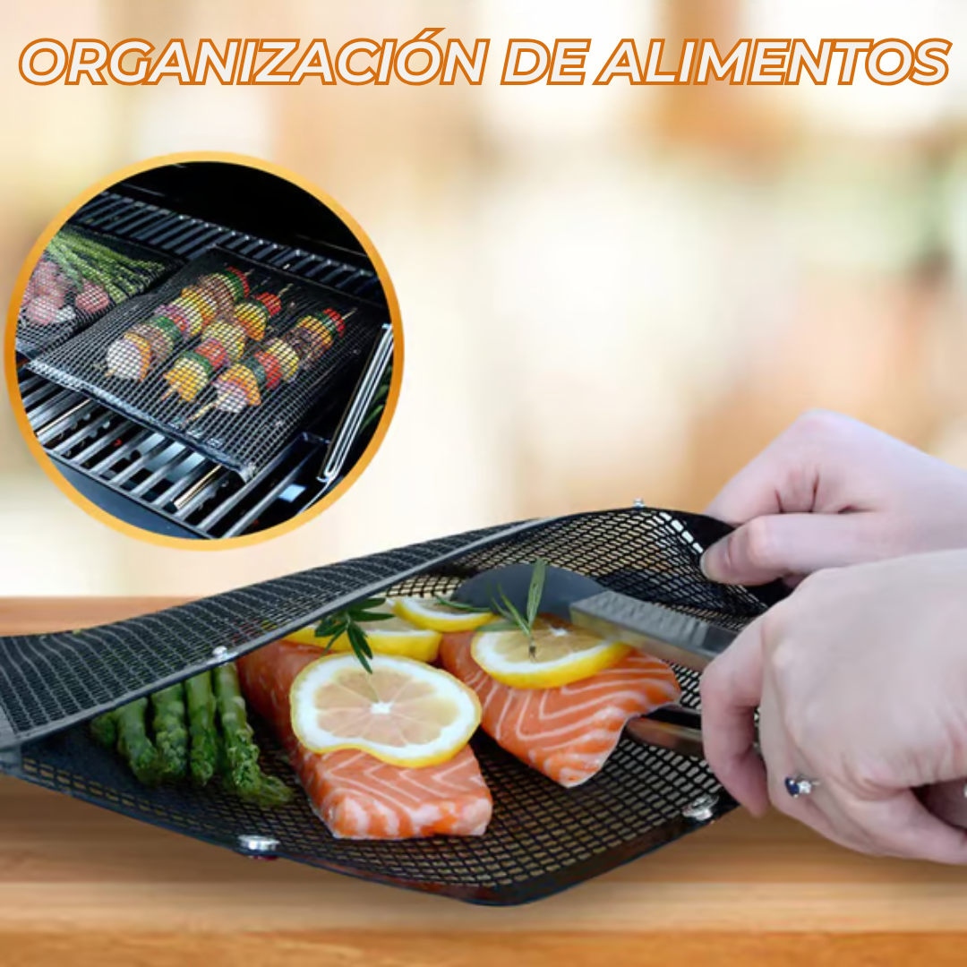 Bolsa de malla para barbacoa antiadherente reutilizable