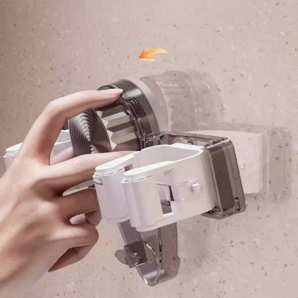 Soporte multifuncional de ventosa para fregona, sin taladro