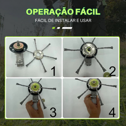 A cabeça de corte tem 6 ramificações em aço inoxidável