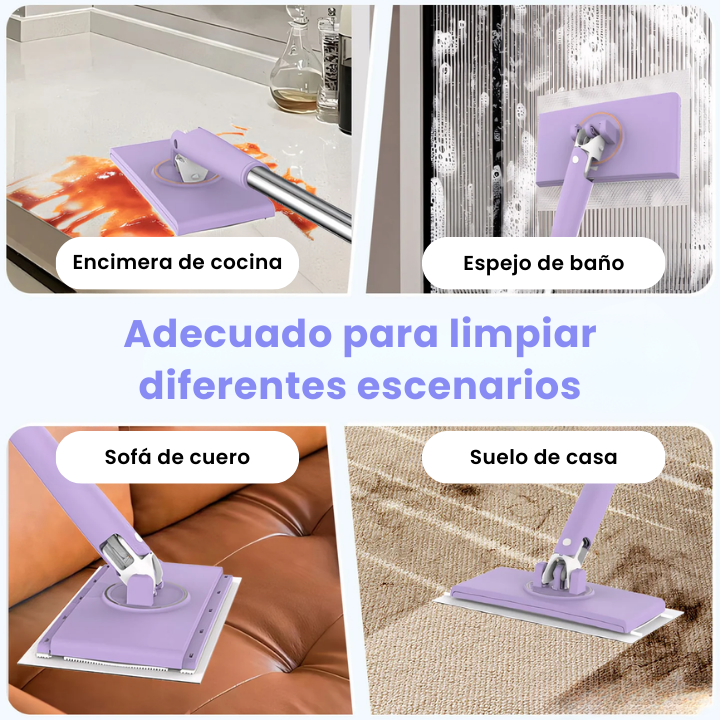 Mini Mop con Cambio de Paño, Diseño de Mango de Empujar-Tirar con Toalla Desechable