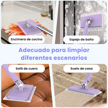 Mini Mop con Cambio de Paño, Diseño de Mango de Empujar-Tirar con Toalla Desechable