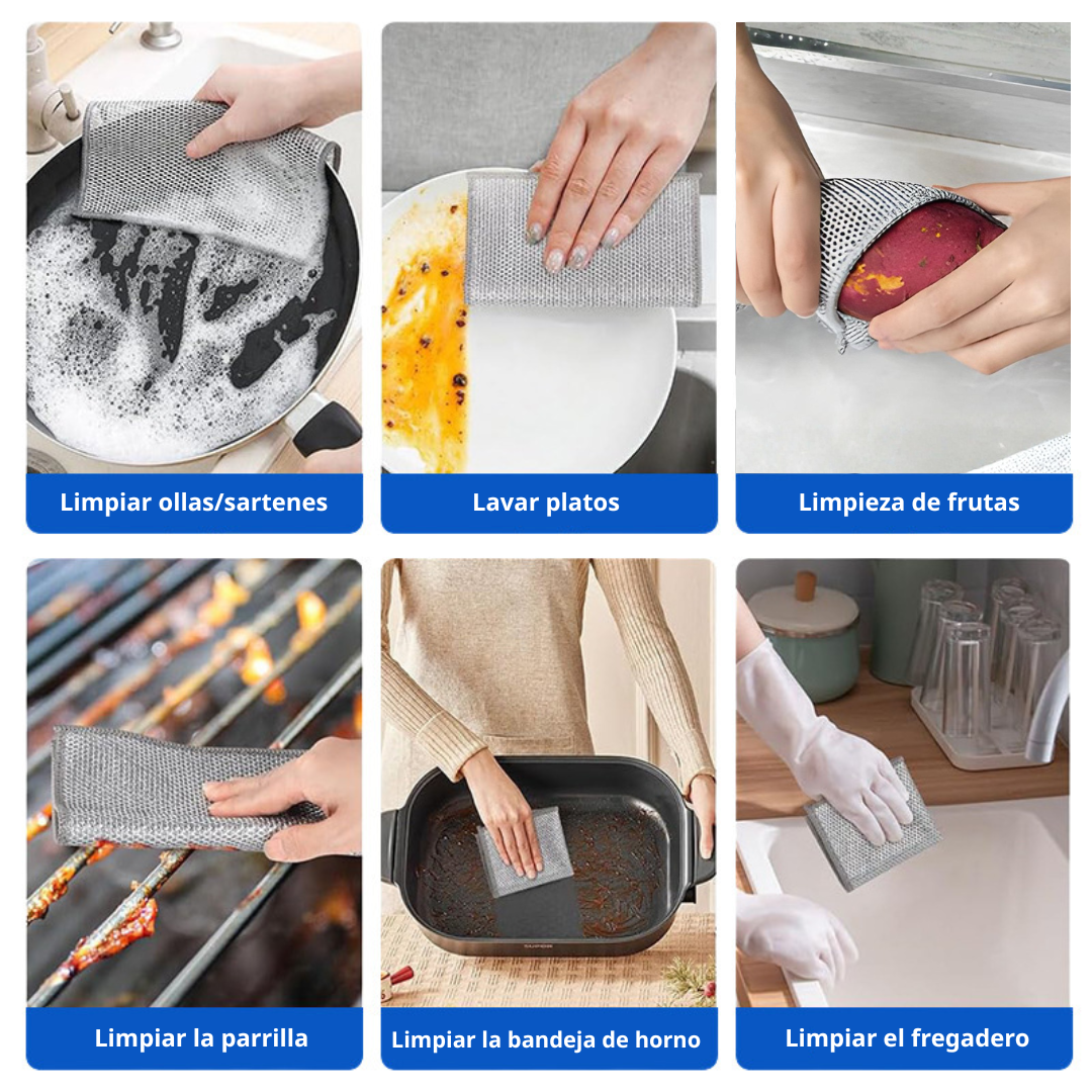 Estropajo Metálico Suave Antigrasa Sin Rayas