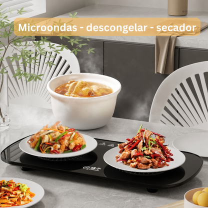 Placa Calentadora de Alimentos 3 en 1 – Calentador, Descongelador y Secado de Alimentos