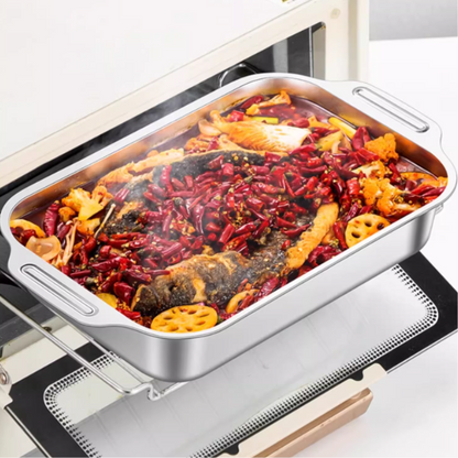 Bandeja De Cocina De Acero Inoxidable SUS304 Para Ollas Calientes, Pescado Al Vapor, Hornear Y Almacenar Alimentos
