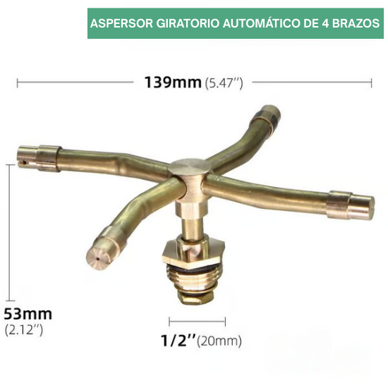 Fuente Giratoria Automática De Latón De 4 Rrazos